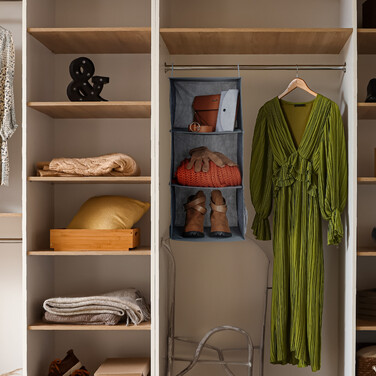 Relaxdays 2x Kleiderschrank Hängeregal 3 Fächer