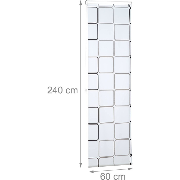 Relaxdays Duschrollo Square, wasserabweisend, Retro Badrollo Wanne u. Dusche, Deckenmontage, 80x240 cm, semitransparent (240 x 60 x 5 cm)