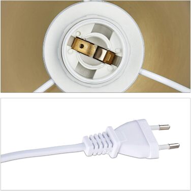 Relaxdays Nachttischlampe Touch dimmbar, moderne Touch Lampe, 3 Stufen, E14, Tischlampe mit Kabel, 49 x 30 cm, messing L Messing