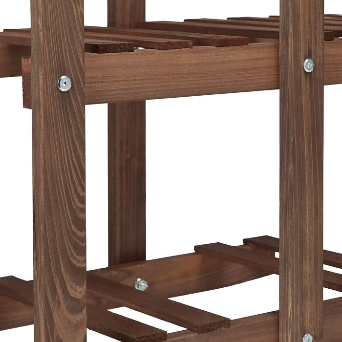Relaxdays Blumenregal aus Holz, 5 Ebenen, ca. 125 x 81 x 25 cm, Dunkelbraun