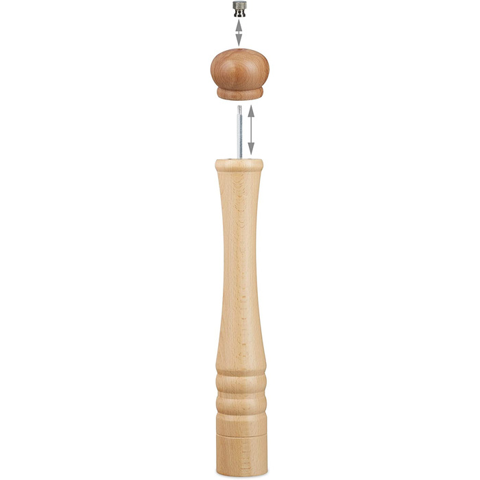 Relaxdays, Keramikmahlwerk, groß, HxBxT: 40 x 6 x 6 cm, klassisches Design, Natur Pfeffermühle Holz, Keramik, 5,5 x 5,5 x 39,