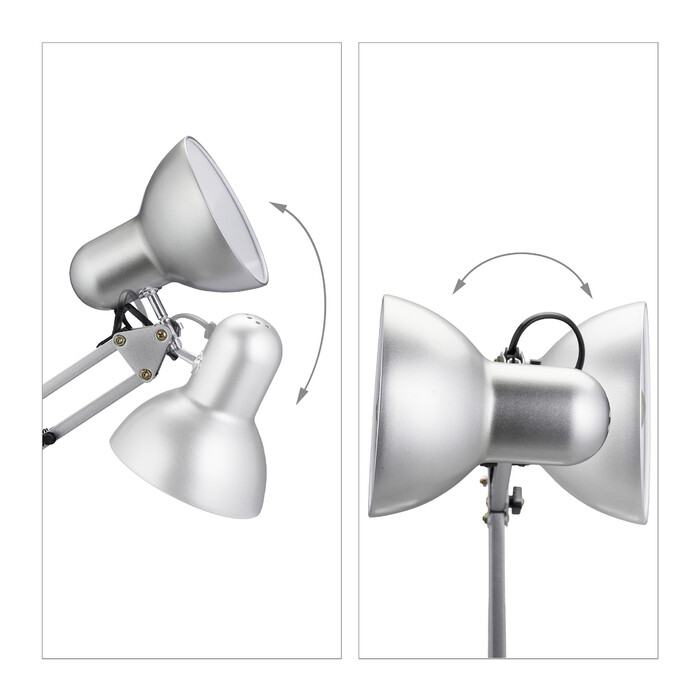 Relaxdays Retro Schreibtischlampe silber