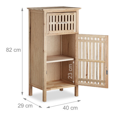 Relaxdays Badschrank Walnuss freistehend