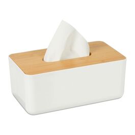 Relaxdays Tücherbox mit Bambus-Deckel