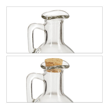 Relaxdays Öl- & Essigkanne Glas 2er Set