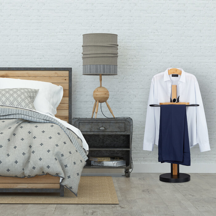 Relaxdays Herrendiener Bambus & Metall
