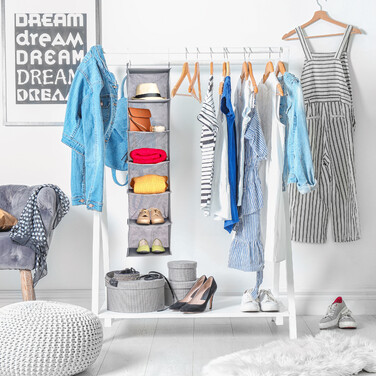 Relaxdays Hängeregal Kleiderschrank 6 Fächer