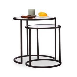 Relaxdays Beistelltische 2er Set Glas