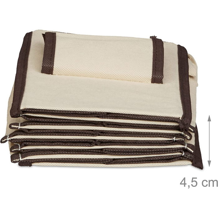 Relaxdays, Beige Hängeregal Stoff, Hängeaufbewahrung, 6 Fächer, 2 Schübe, für Kleiderschrank, HBT: ca. 82x14,5x30 cm, 30 x 14