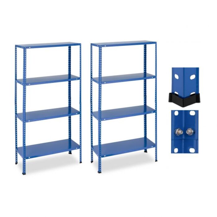Relaxdays Blaues Schwerlastregal 2er Set