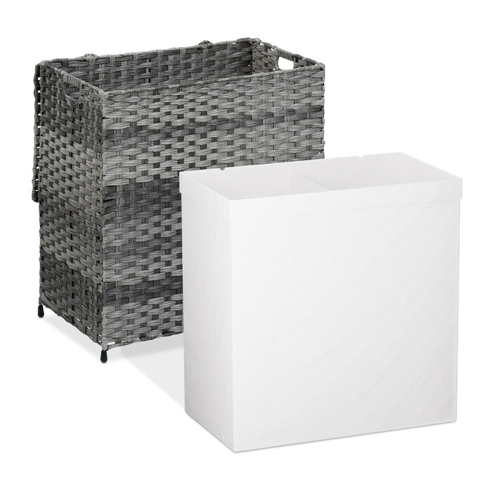 Relaxdays Wäschekorb Rattan-Optik 110 L