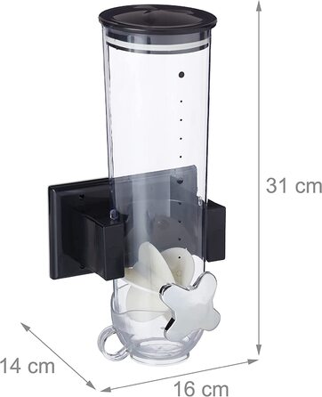 Relaxdays Müslispender, Wandmontage, 1,7 l Behälter