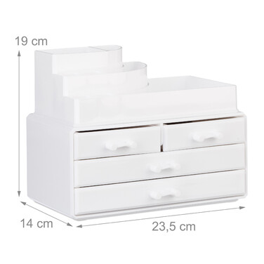 Relaxdays Make Up Organizer mit 4 Schubladen