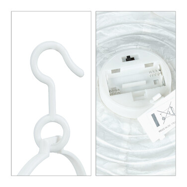 Relaxdays LED Lampions weiß 10 Stück