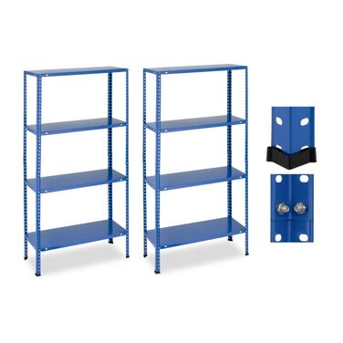 Relaxdays Blaues Schwerlastregal 2er Set