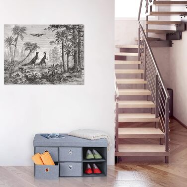 Relaxdays Sitzbank mit Stauraum, 6 Schubladen, Sitzpolster, faltbar, 39x76x38 cm, grau