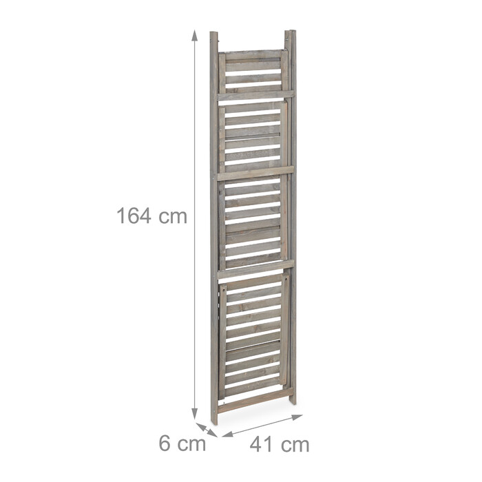 Relaxdays Blumentreppe Holz grau