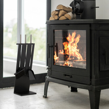 Relaxdays 4-teiliges Kaminbesteck in Schwarz