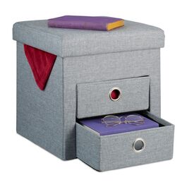 Relaxdays Sitzhocker mit Stauraum 2 Schubladen