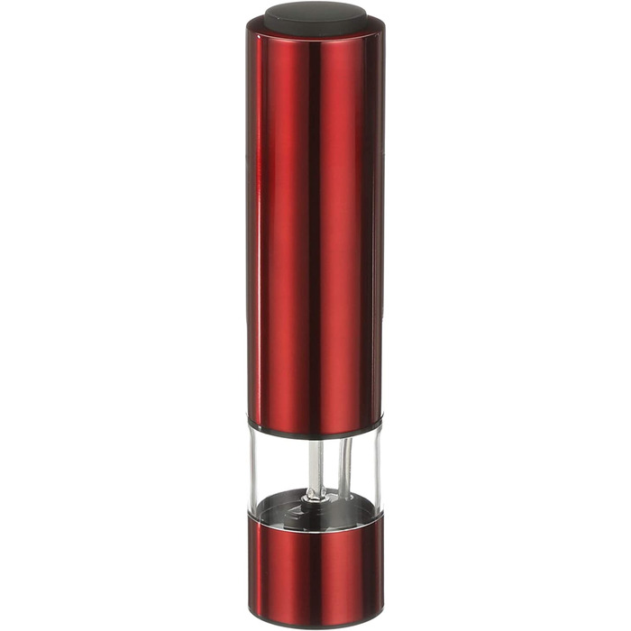 Relaxdays Pfeffermühle Elektrisch, 2er Set, stylisch, mit LED-Licht, Gewürzmühlen, Edelstahl, batteriebetrieben, rot, 5 x 5 x
