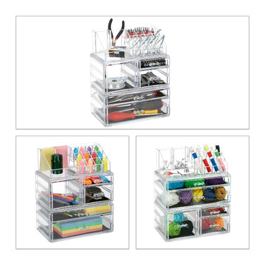 Relaxdays Acryl Make Up Organizer mit 21 Fächern