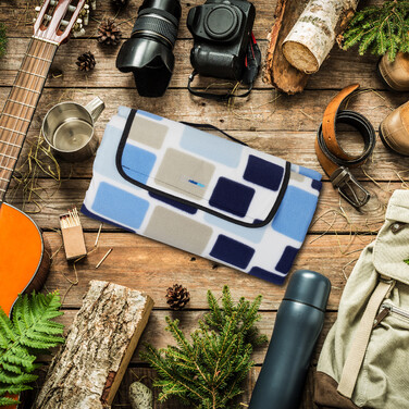 Relaxdays Picknickdecke Muster blau