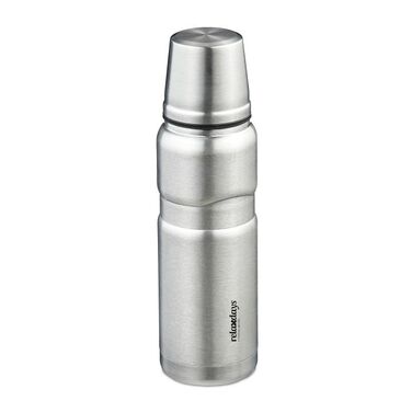 Relaxdays Trinkflasche mit Becher 500 ml