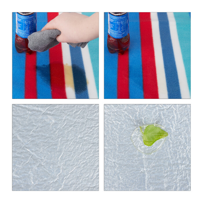Relaxdays Picknickdecke 200x200cm blau gestreift