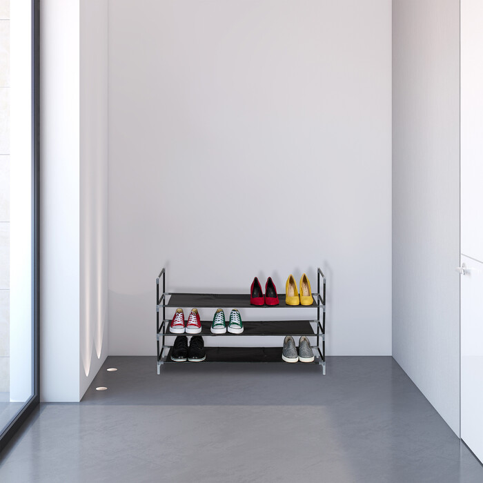 Relaxdays Schuhregal mit Stoffebenen 1 m