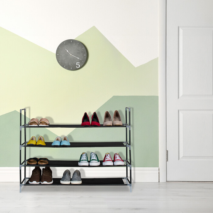Relaxdays Schuhregal mit Stoffebenen 1 m