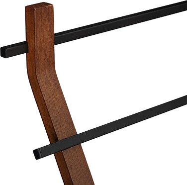 Relaxdays Handtuchhalter, 2 Stangen, für Hand- & Geschirrtücher, Holz & Metall, schwarz/braun