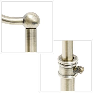 Relaxdays Tischlampe mit Messing Optik Massivholz Höhen verstellbar 10018501