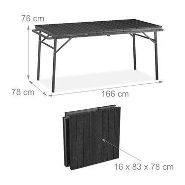Relaxdays Gartentisch klappbar ausziehbar