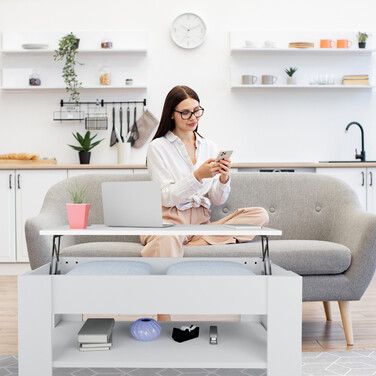 Relaxdays Aufklappbarer Couchtisch
