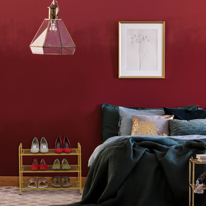 Relaxdays Goldenes Schuhregal Metall