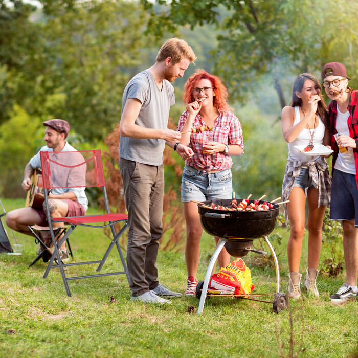 Relaxdays Klappbarer Gartenstuhl 2er Set rot