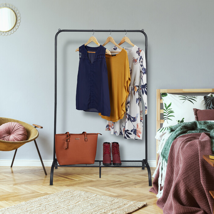 Relaxdays Metall Kleiderständer mit Ablage