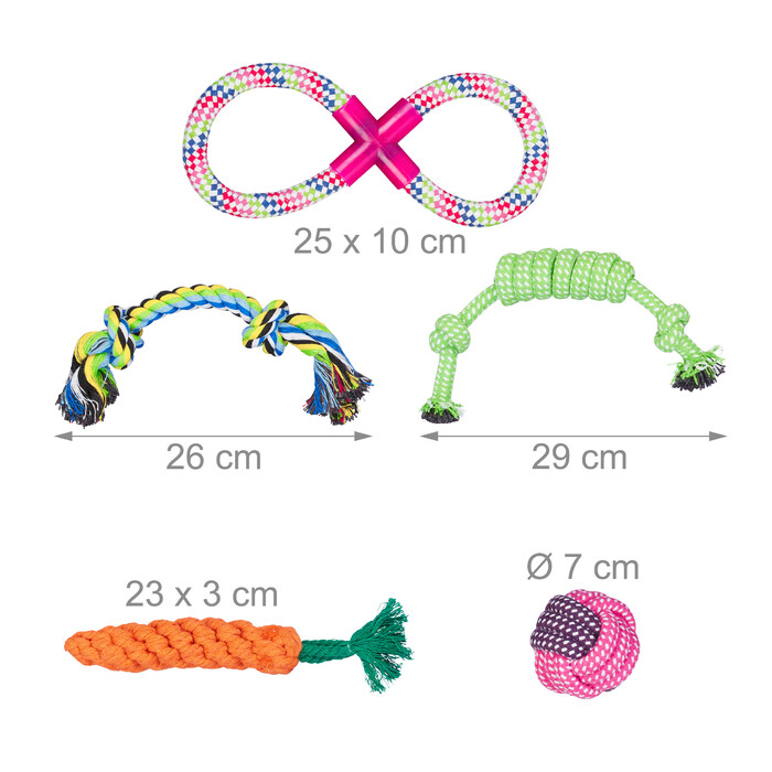Relaxdays Hundespielzeug Set 10 teilig