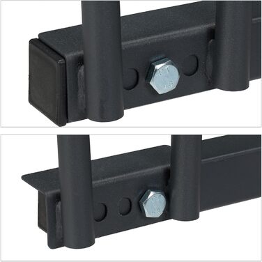 Relaxdays Fahrradständer, für 3 Fahrräder, Stahl Bodenparker, Reifenbreite 60mm, Abstellständer, Fahrradstand, anthrazit
