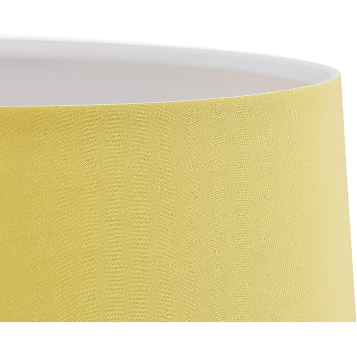 Relaxdays Stehlampe, Stoffschirm, chrom Fuß, E27, Ø 40 cm, 148,5 cm hoch, Gelb