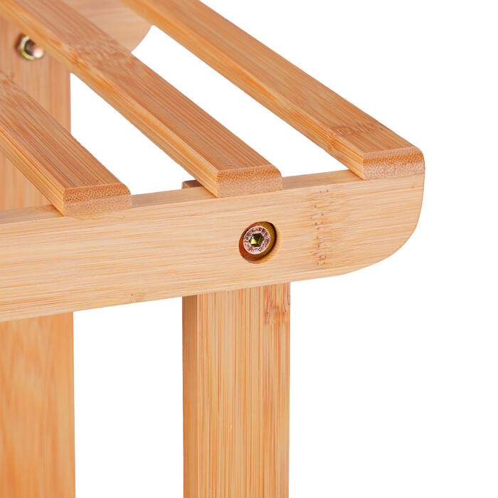 Relaxdays Bambus Pflanzenregal mit Rollen