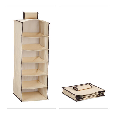 Relaxdays Hängeregal Kleiderschrank 6 Fächer