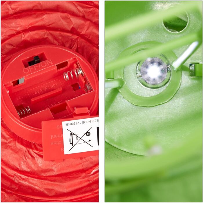 Relaxdays LED Lampions, 10 Stk, batteriebetrieben, Ø 20cm, für drinnen & draußen, mehrfarbig