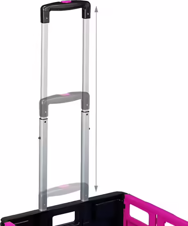 Relaxdays Einkaufstrolley klappbar, Teleskop-Griff, 2 Gummi Rollen, bis 35 kg, Shopping Trolley, Aluminium, ABS, pink