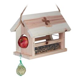 Relaxdays Vogelfutterhaus aus Naturholz