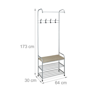 Relaxdays Garderobe mit Schuhablage & Sitzbank