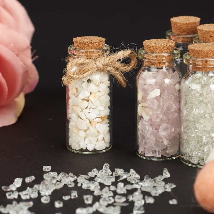 Relaxdays Mini Glasfläschchen mit Korken 60er Set