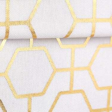 Relaxdays faltbarer Sitzwürfel, gepolstert, mit Stauraum, geometrisches Muster, 38x38x38 cm, weiß-gold