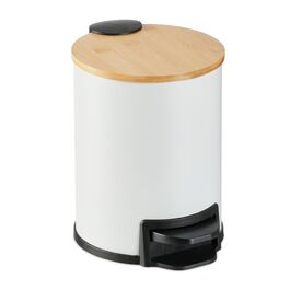 Relaxdays Bad Mülleimer 3 l mit Bambusdeckel
