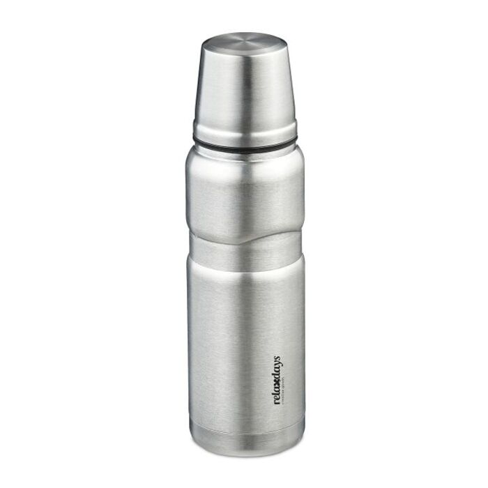 Relaxdays Trinkflasche mit Becher 500 ml